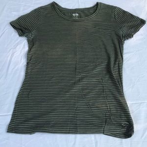 Women’s Green and Black Striped Shirt